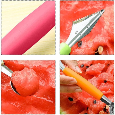 Picture of 2 in 1 Ice Cream Ball Spoon & Melon Baller Stainless Steel Watermelon Carving Knife & Fruit Digging Spoon (1 pcs)