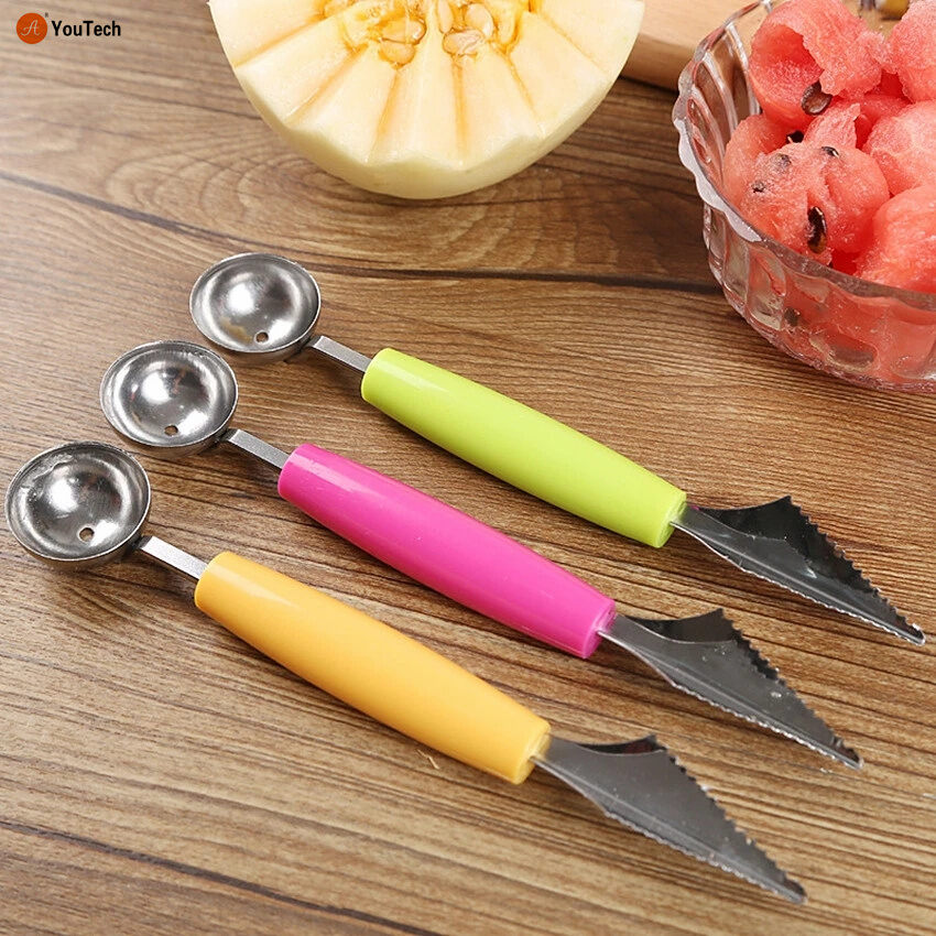 Picture of 2 in 1 Ice Cream Ball Spoon & Melon Baller Stainless Steel Watermelon Carving Knife & Fruit Digging Spoon (1 pcs)
