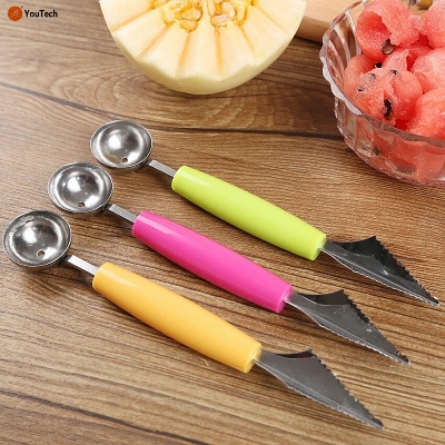 Picture of 2 in 1 Ice Cream Ball Spoon & Melon Baller Stainless Steel Watermelon Carving Knife & Fruit Digging Spoon (1 pcs)
