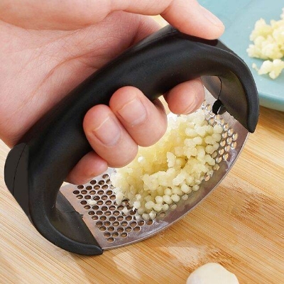Picture of Stainless Steel Ginger Rocker Chopper & Garlic Crusher Can Opening Press Rocker Garlic Crusher Squeezer Slicer Mincer Chopper Kitchen Gadget with Handle