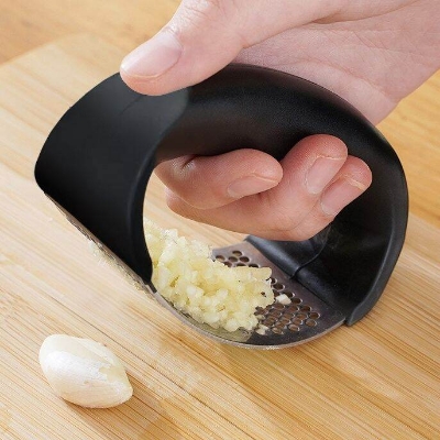 Picture of Stainless Steel Ginger Rocker Chopper & Garlic Crusher Can Opening Press Rocker Garlic Crusher Squeezer Slicer Mincer Chopper Kitchen Gadget with Handle
