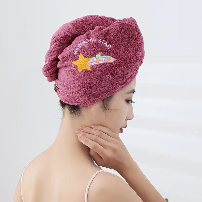 Picture of Women Soft Microfiber Towels Shower Cap Towel Bath Hats for Women Dry Hair Cap Quick Drying Soft for Lady Turban Head Girl Towel