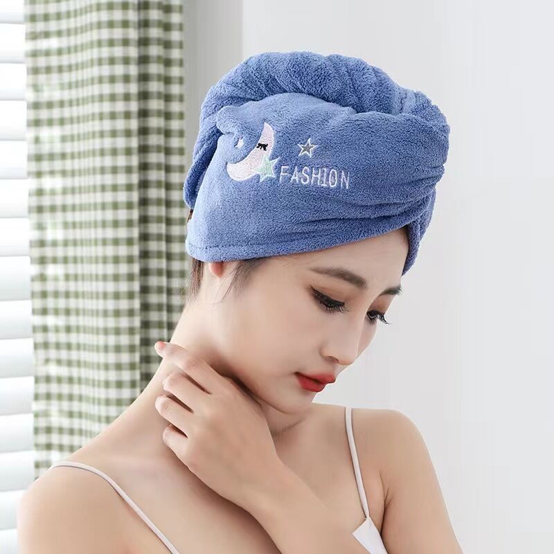 Picture of Women Soft Microfiber Towels Shower Cap Towel Bath Hats for Women Dry Hair Cap Quick Drying Soft for Lady Turban Head Girl Towel