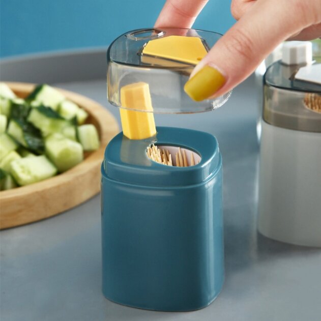 Picture of 1Pcs Toothpick Dispenser Eject Automatic Tooth Pick Holder Dispenser