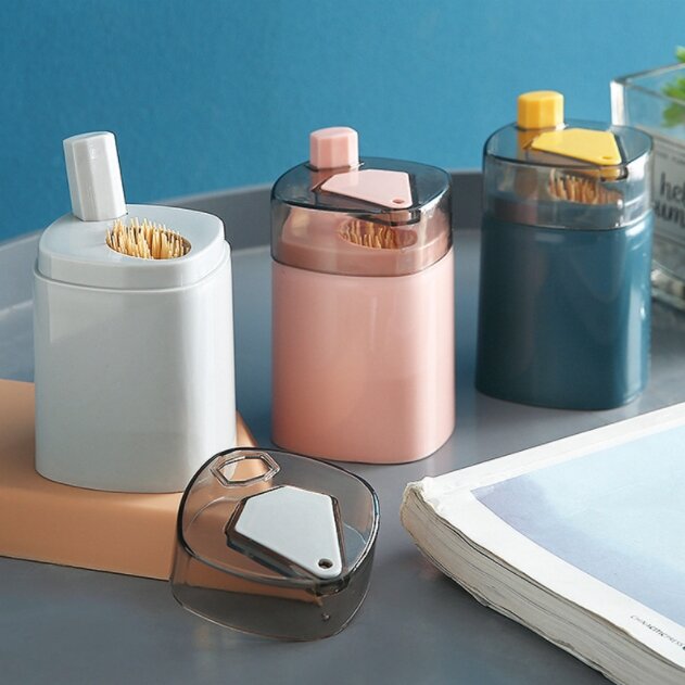 Picture of 1Pcs Toothpick Dispenser Eject Automatic Tooth Pick Holder Dispenser