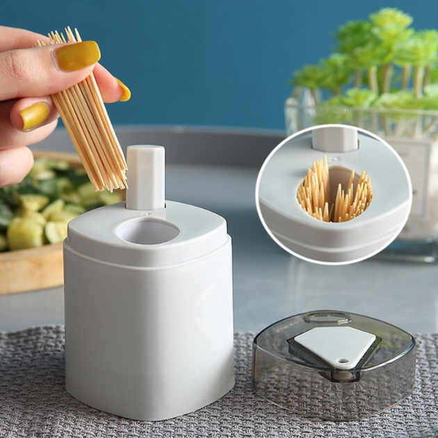 Picture of 1Pcs Toothpick Dispenser Eject Automatic Tooth Pick Holder Dispenser
