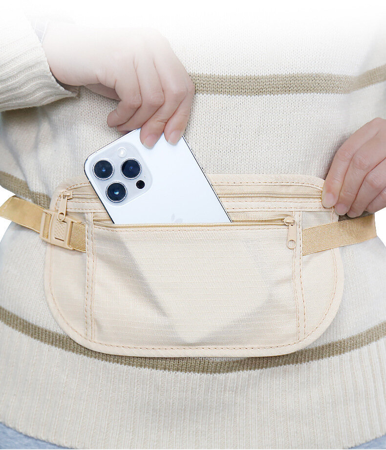 Picture of 1 Pcs Super Outdoor Waist Belt Bag Travel Anti-theft Waist Packs Hidden Under Clothes Belt Wallet Security Travel Pouch