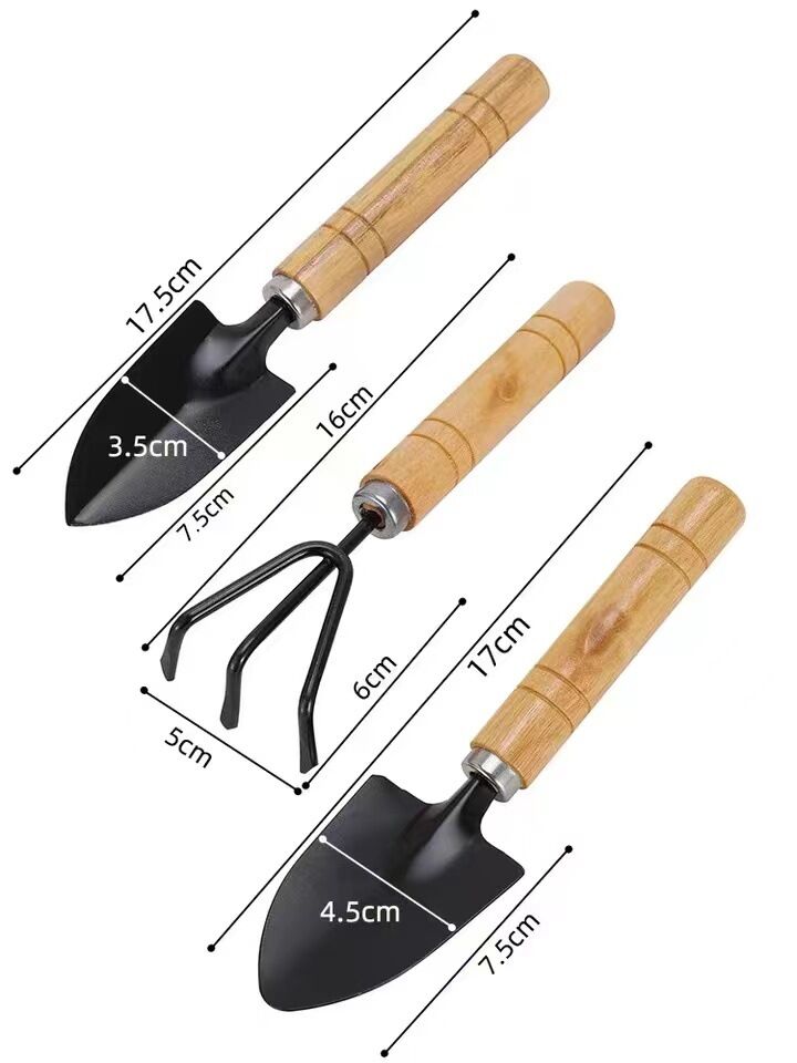 Picture of 3Pcs Set Gardening Tools – Small Shovel, Rake, and Potting Supplies for Flowers, Vegetables, and Succulents