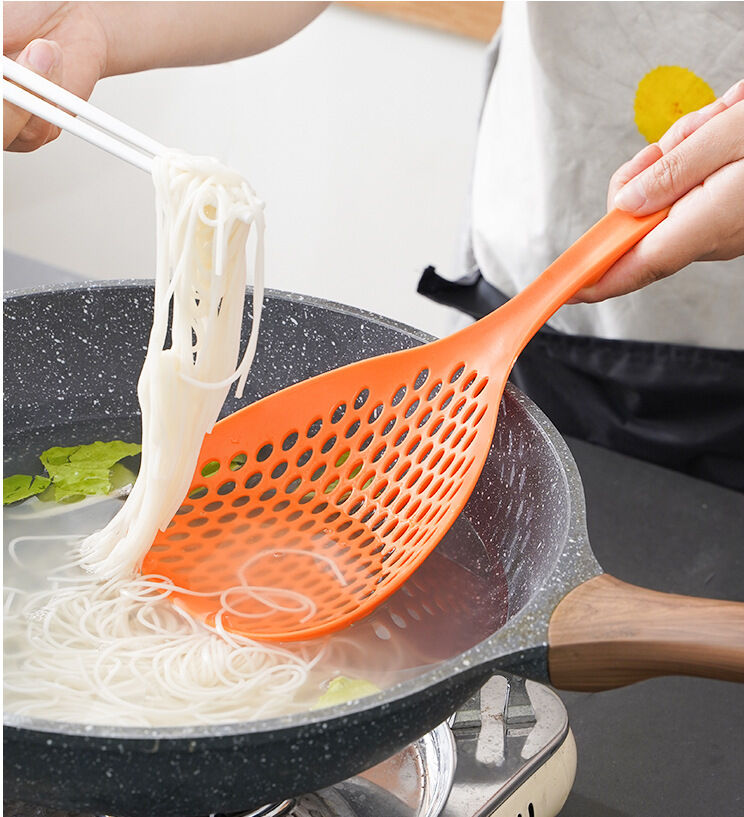 Picture of Large Scoop Colander Strainer, Skimmer Slotted Spoon Thermoplastic Cooking Utensils for Kitchen Baking Heat