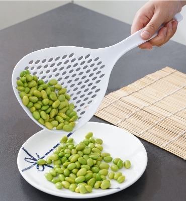 Picture of Large Scoop Colander Strainer, Skimmer Slotted Spoon Thermoplastic Cooking Utensils for Kitchen Baking Heat