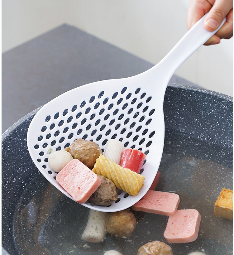 Picture of Large Scoop Colander Strainer, Skimmer Slotted Spoon Thermoplastic Cooking Utensils for Kitchen Baking Heat