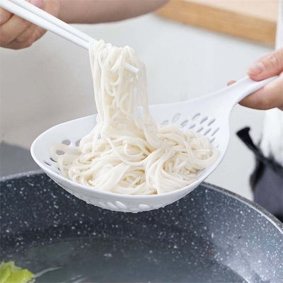 Picture of Large Scoop Colander Strainer, Skimmer Slotted Spoon Thermoplastic Cooking Utensils for Kitchen Baking Heat