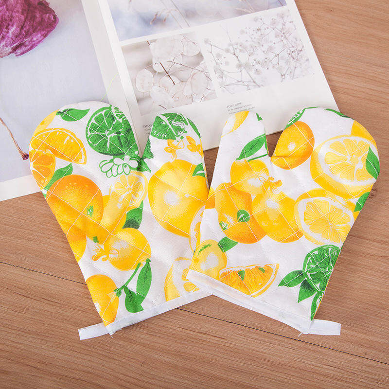 Picture of 1 Pair Colorful Stock Oven Mitts or BBQ Gloves Lovely Kitchen Light Thin Oven Gloves Heat Resistant