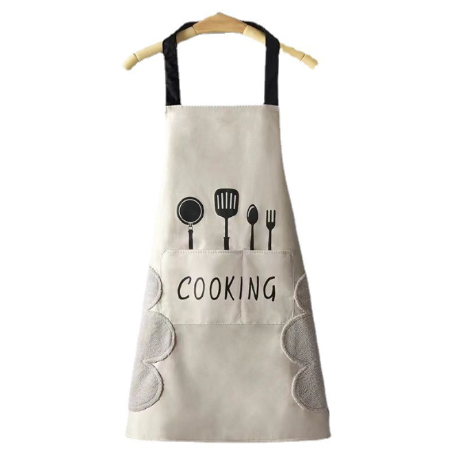 Picture of Women Kitchen Cooking Aprons With Hand Wipe Big Pockets Waterproof Chef Aprons Waterproof Kitchen Aprons