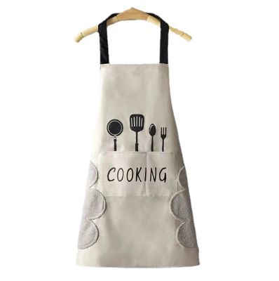 Picture of Women Kitchen Cooking Aprons With Hand Wipe Big Pockets Waterproof Chef Aprons Waterproof Kitchen Aprons