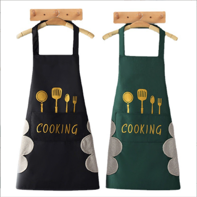Picture of Women Kitchen Cooking Aprons With Hand Wipe Big Pockets Waterproof Chef Aprons Waterproof Kitchen Aprons