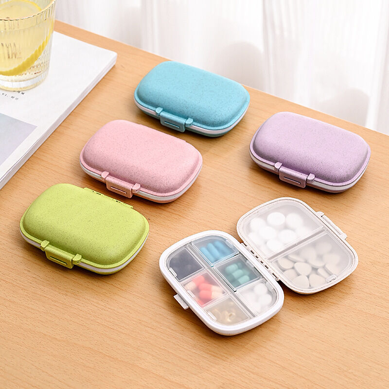Picture of Travel Pill Organizer 8 Compartments Travel Medicine Box Portable Folding Small Pill Case Daily Pill Container