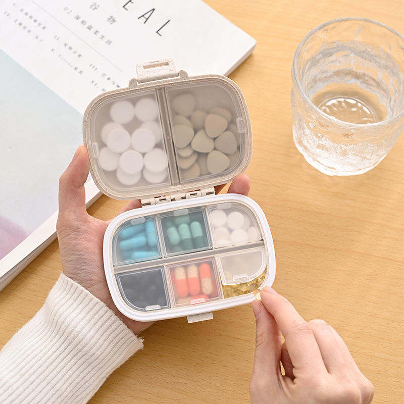 Picture of Travel Pill Organizer 8 Compartments Travel Medicine Box Portable Folding Small Pill Case Daily Pill Container