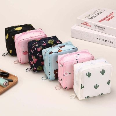 Picture of 1 Pcs Multi Functional Travel Storage Bag Portable Sanitary Napkin Bag and Toiletry Cosmetic Organizer with Waterproof Layer