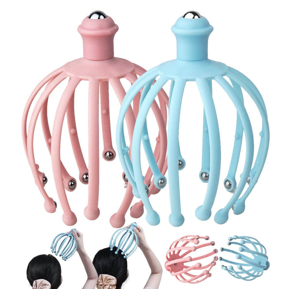 Picture of 1 Pcs Octopus Head Massager Octopus Scalp Massager 12 Finger Head Scratcher Roller Balls Head Massager For Deep Relaxation