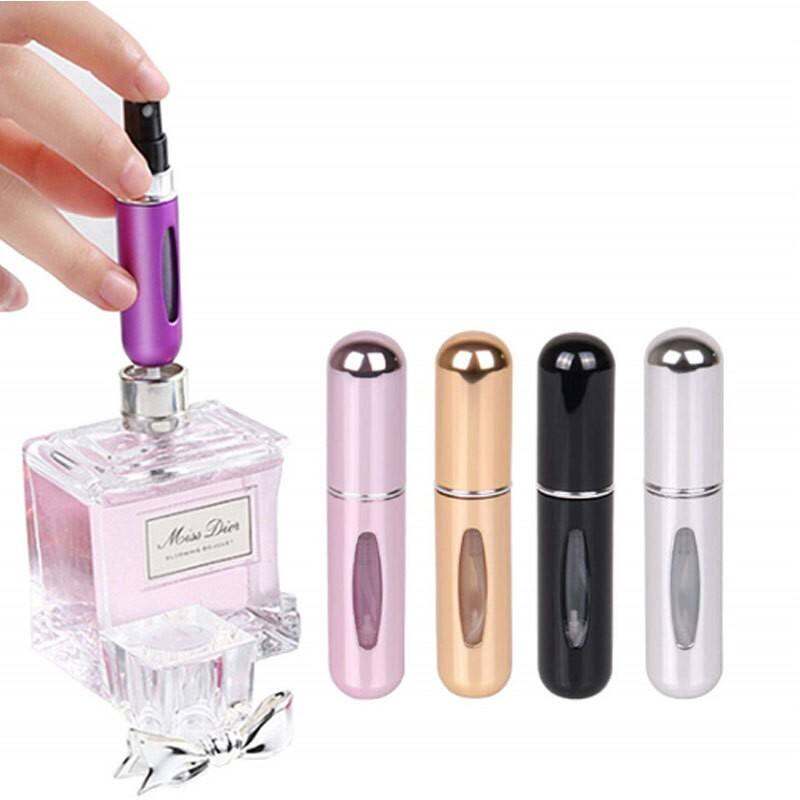Picture of 1 Pcs Aluminum Perfume Atomizer with Window Bottom Refilled for Skin Care Mascara Loose Powder Glasses-Engraving Surface