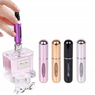 Picture of 1 Pcs Aluminum Perfume Atomizer with Window Bottom Refilled for Skin Care Mascara Loose Powder Glasses-Engraving Surface