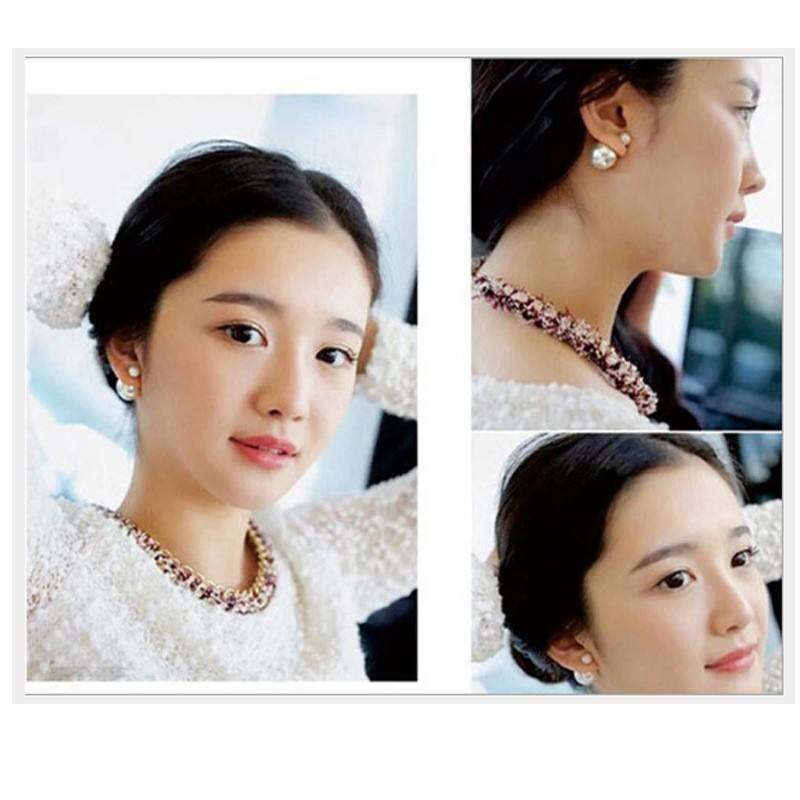 Picture of Vintage Pearl Stud Earrings Simple Pearl earing on Silver Plated for women