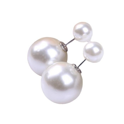 Picture of Vintage Pearl Stud Earrings Simple Pearl earing on Silver Plated for women