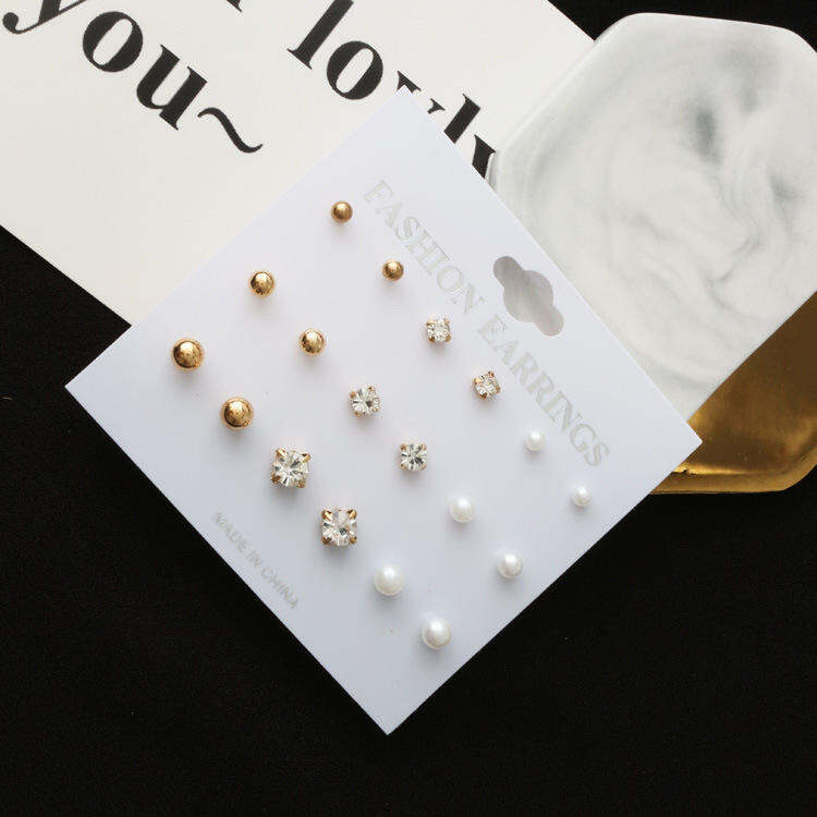 Picture of 9 Pair Fashion Pearl Earrings