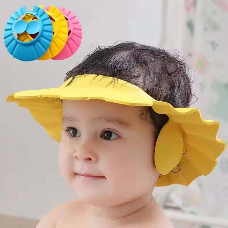 Picture of 2 Pcs Baby Bath Products Adjustable Shampoo Cap Shower Caps Baby Shower Eye Protection Splash Protection Head Baby Shampoo Cover