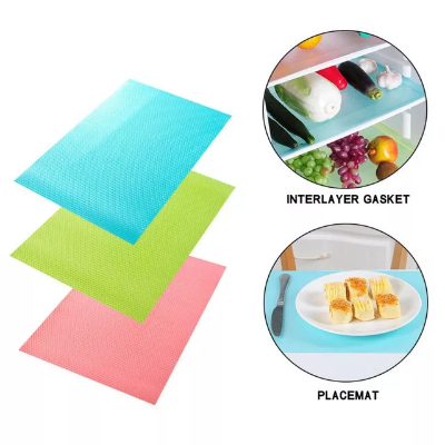 Picture of 4 Pcs Set  Refrigerator Waterproof Pad Antifouling Mildew Moisture Can Be Cut Washed Pad Fridge Mats