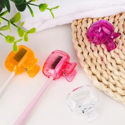 Picture of 5 Pcs Portable Toothbrush Head Cover Clips Plastic Dustproof Head Germproof Protector Caps Travel Hiking Camping Bathroom Accessories