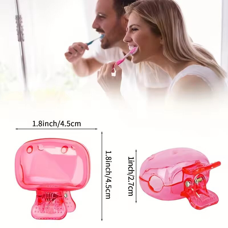 Picture of 5 Pcs Portable Toothbrush Head Cover Clips Plastic Dustproof Head Germproof Protector Caps Travel Hiking Camping Bathroom Accessories