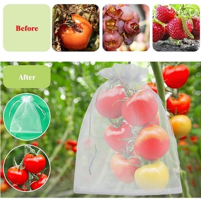 Picture of 10 PCS Fruit Vegetable Protection Mesh Bag, Pest Control Pouch Storage Net