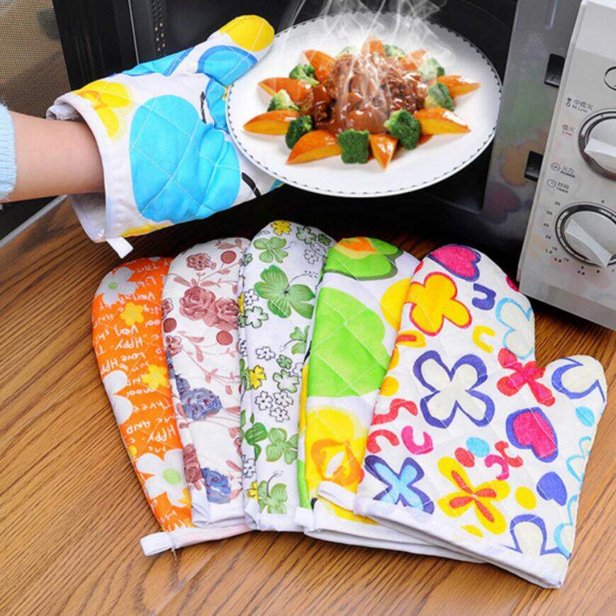 Picture of 1 Pair Kitchen Cooking Mitts Microwave Kitchen Light Thin Oven Gloves Heat Resistant