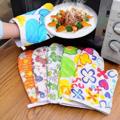 Picture of 1 Pair Kitchen Cooking Mitts Microwave Kitchen Light Thin Oven Gloves Heat Resistant