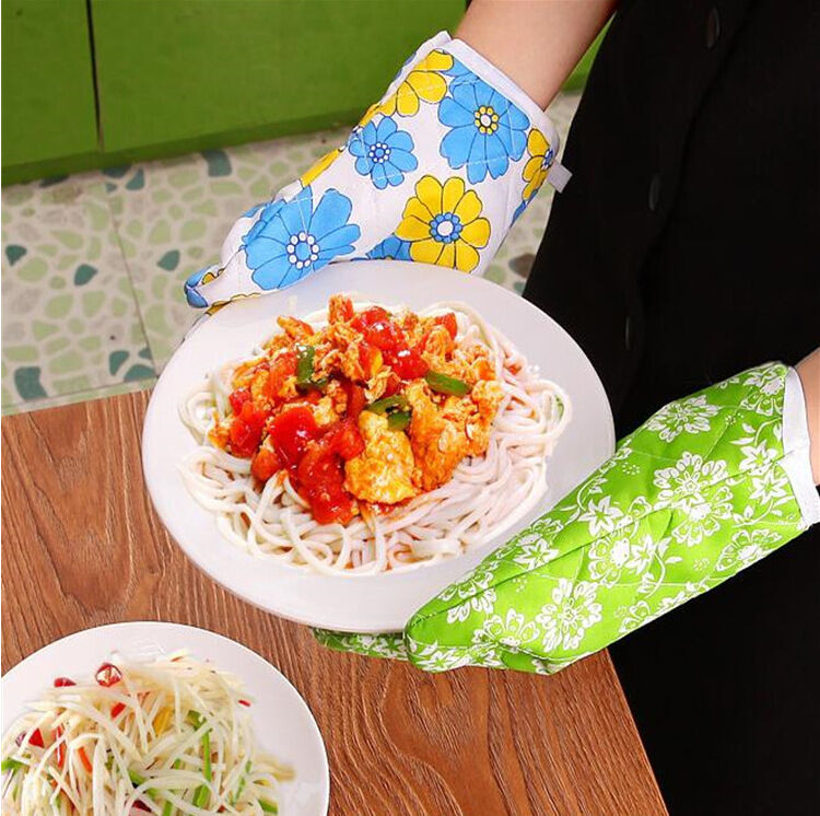 Picture of 1 Pair Kitchen Cooking Mitts Microwave Kitchen Light Thin Oven Gloves Heat Resistant