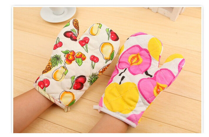 Picture of 1 Pair Kitchen Cooking Mitts Microwave Kitchen Light Thin Oven Gloves Heat Resistant