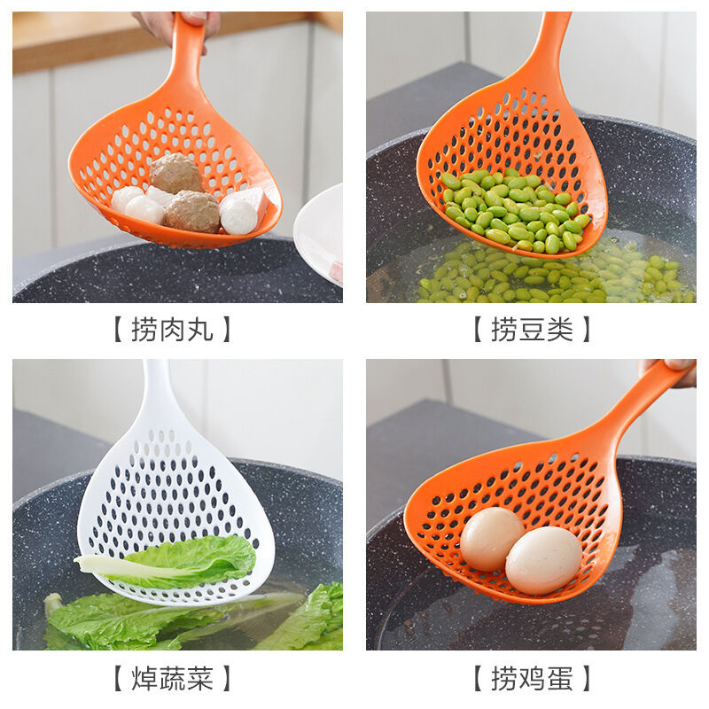 Picture of Dropshipping Kitchen Accessories Resistant Food Noodle Colander Long Handle Strainer Spoon