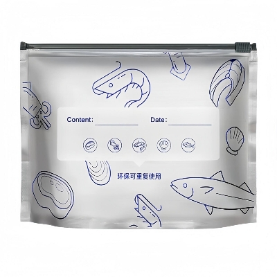 Picture of 15 Pcs combo Fresh-keep Zip Lock Bags Smart Label Freezer Snack Meat Storage Foil Pouch Unique Aluminum Ziplock Frozen Bag for Food Packaging