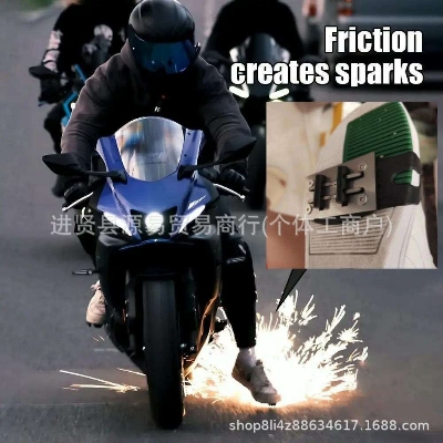 Picture of 4 pcs  Motorcycle Shoe Covers & Flint Pads with Sliders Sole Friction Flame & Spark