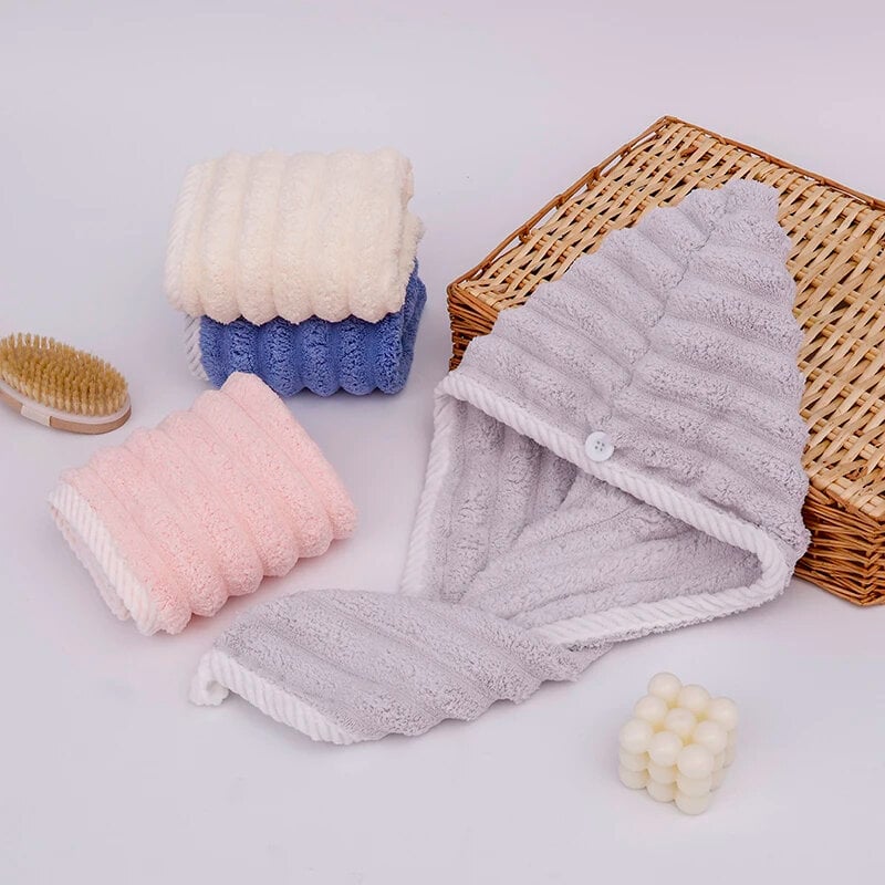 Picture of Dry Hair Hat - Home Use, Fresh and Cute, Thick and Soft, Comfortable and Absorbent, Fluffy Headband for Drying Hair