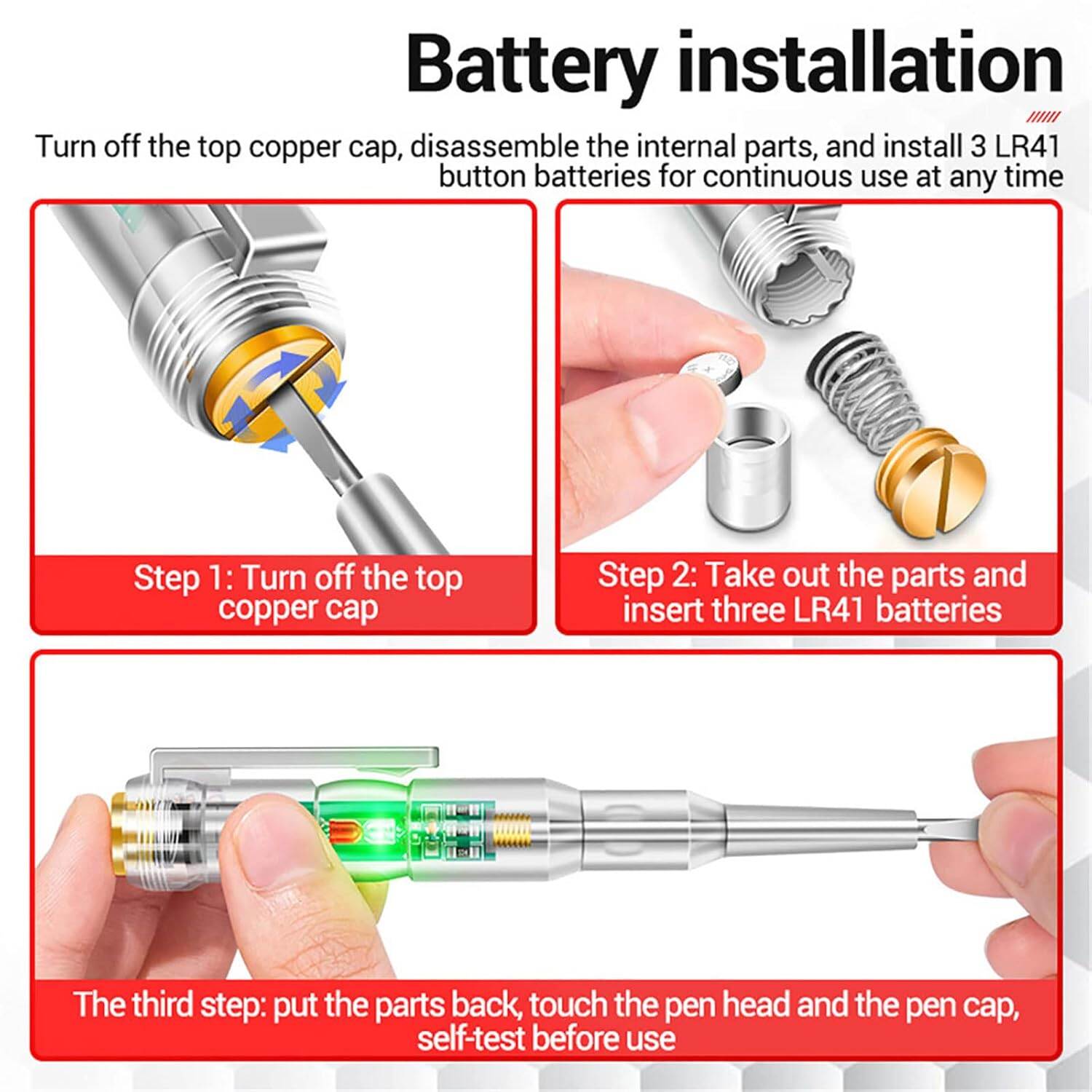 Picture of Neon Electrical Voltage Tester Pen