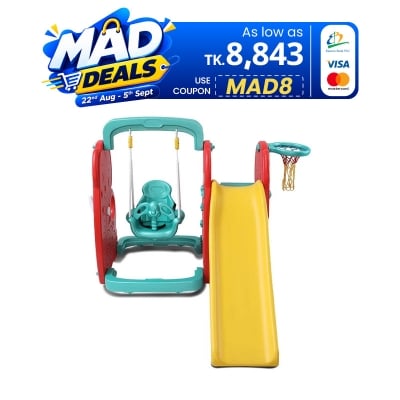 Picture of Jim & Jolly Elephant Combo Toy | Kids Baby Swing & Sliding Play Set | 30kg Capacity