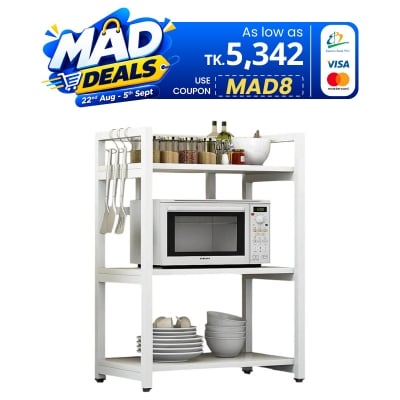 Picture of Iron Man Best Double Layer Kitchen Space Saving Shelf & Microwave Organizer with Utility Kitchenware Rack