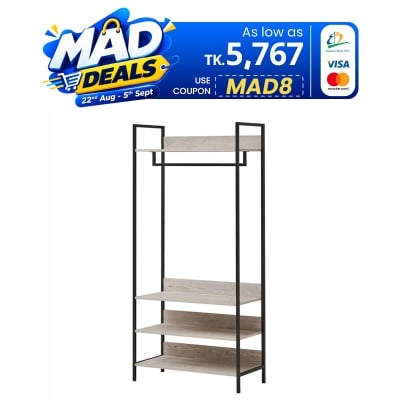 Picture of Iron Man Free Space Standing Closet Unit Open Wardrobe with Four Shelves Closet Organizer and Storage