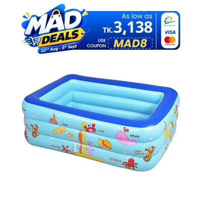 Picture of Inflatable Swimming Pool Adults & Kids Baby Pool Bathing Tub Outdoor Indoor 150 Cmx 110cmx50cm Without Electric Pumper