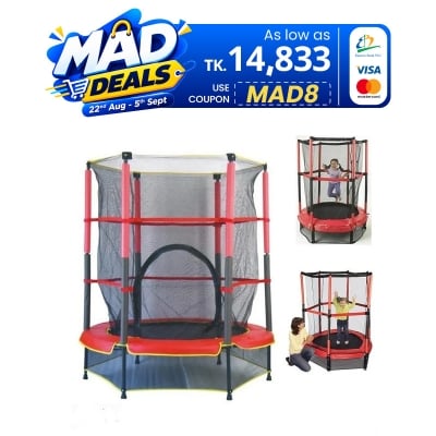 Picture of 55 inch Trampoline with Safety Enclosure Net Outdoor Indoor Trampolines for Kids Trampoline with Safety Enclosure Net Outdoor Indoor Trampolines for Kids