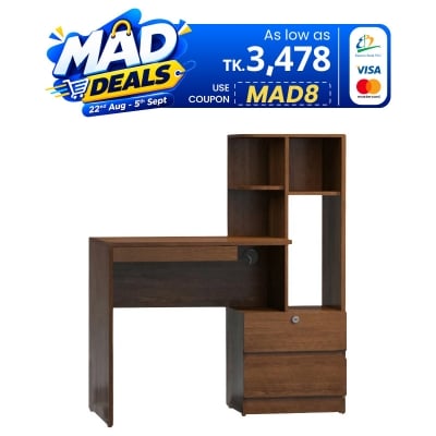 Picture of Furniture Express High Quality Computer Table | Study Table | Reading Table | Laptop Table with Two Drawes & Shelves Storage by Best Quality Furniture
