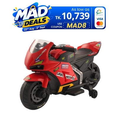 Picture of Playtime Toys R-15 Turbo Electric Ride-On Bike for Kids – Red